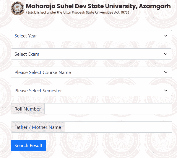 msdsu azamgarh university result